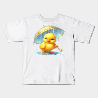 Cute Duck with Umbrella Kids T-Shirt